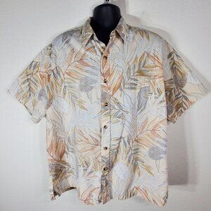 Tori Richard Honolulu 2XL Hawaiian Shirt Tropical Leaf Short Sleeve Button-Up